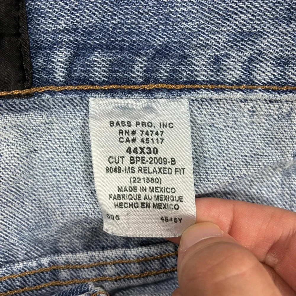RedHead 9048-MS Relaxed Fit Jeans Mens 44x30 Light Blue Wash Straight Denim